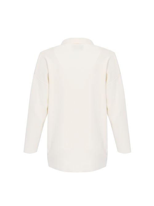 Blazer monopetto in viscosa con ricamo strass e bottoni madreperla Alpha studio | AD-6255NR2003